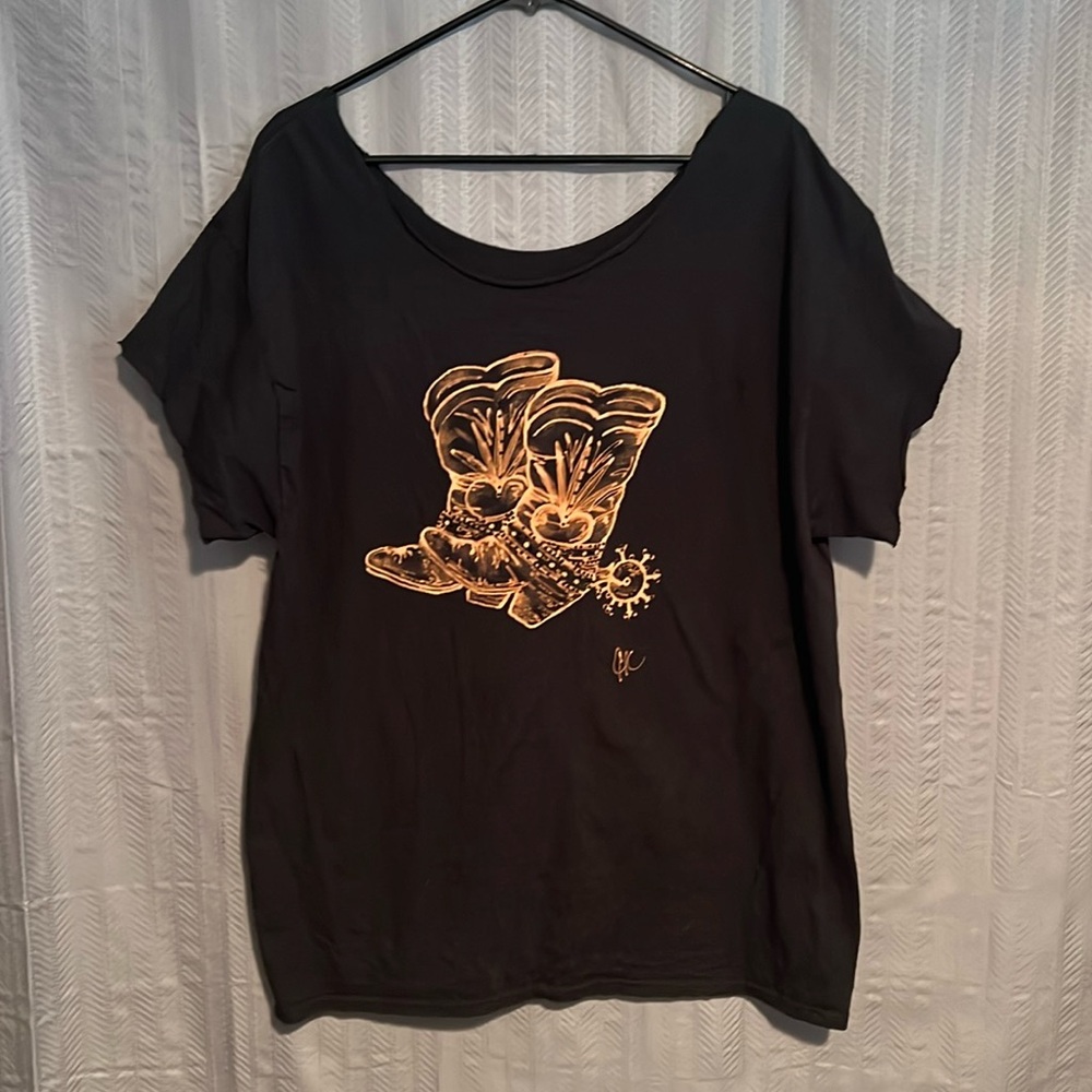 Distressed Jeweled Cowboy Boots T-Shirt